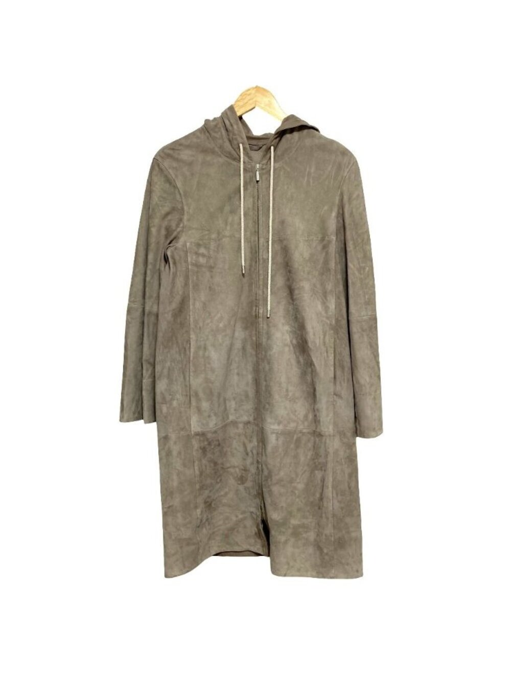 Max Mara 'S Long Leather Coat 36 Gray
